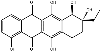 (7R)-8-Ethyl-7,8,9,10-tetrahydro-1,6,7,8α,11-pentahydroxy-5,12-naphthacenedione 结构式