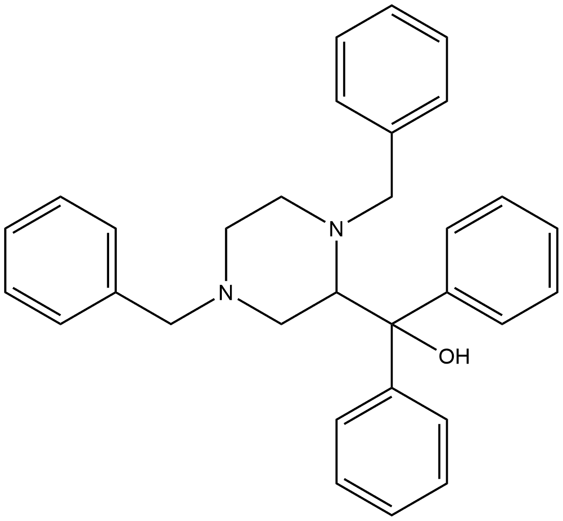 2-Piperazinemethanol, α,α-diphenyl-1,4-bis(phenylmethyl)- 结构式