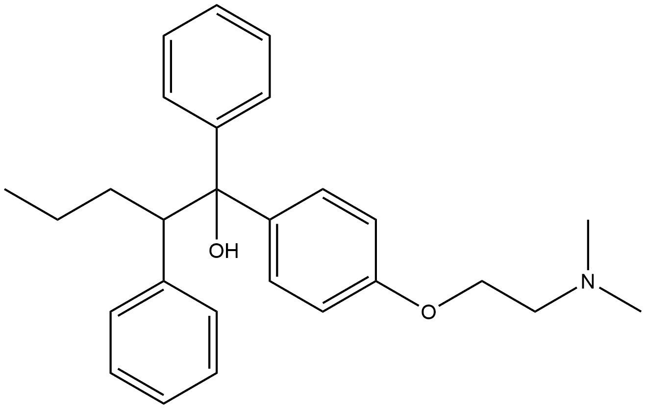 1-(4-(2-(DIMETHYLAMINO)ETHOXY)PHENYL)-1,2-DIPHENYLPENTAN-1-OL 结构式