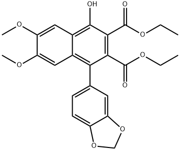 2,3-Naphthalenedicarboxylic acid, 1-(1,3-benzodioxol-5-yl)-4-hydroxy-6,7-dimethoxy-, 2,3-diethyl ester 结构式