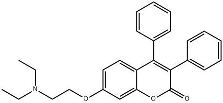 2H-1-Benzopyran-2-one, 7-[2-(diethylamino)ethoxy]-3,4-diphenyl- 结构式