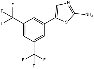 5-(3,5-Bis(trifluoromethyl)phenyl)thiazol-2-amine 结构式