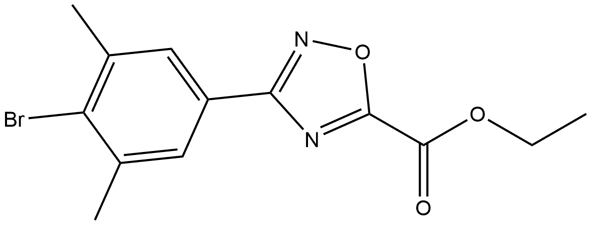 3-(4-溴-3,5-二甲基苯基)-1,2,4-噁二唑-5-甲酸乙酯 结构式