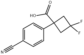 Cyclobutanecarboxylic acid, 1-(4-cyanophenyl)-3,3-difluoro- 结构式