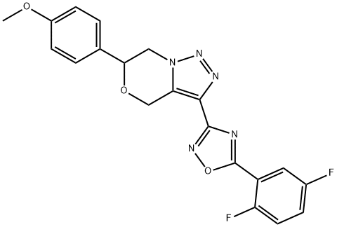 3-[5-(2,5-Difluorophenyl)-1,2,4-oxadiazol-3-yl]-6-(4-methoxyphenyl)-6,7-dihydro-4H-[1,2,3]triazolo[5,1-c][1,4]oxazine 结构式