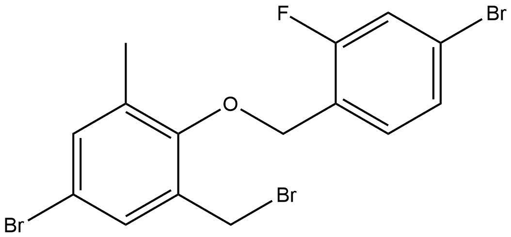 5-Bromo-2-[(4-bromo-2-fluorophenyl)methoxy]-1-(bromomethyl)-3-methylbenzene 结构式