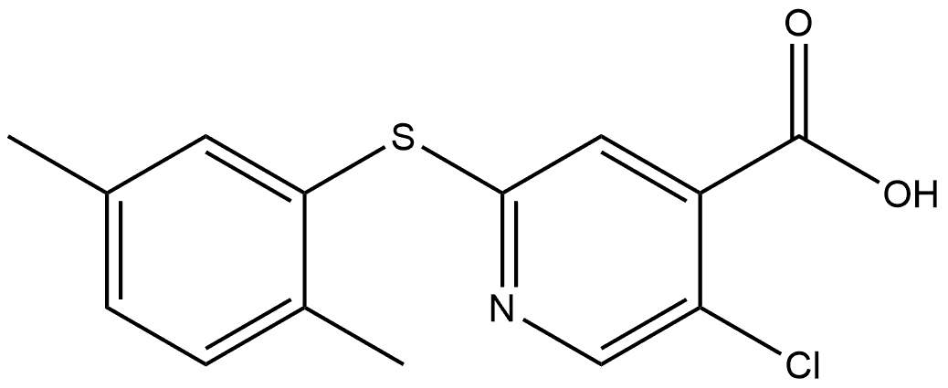 5-Chloro-2-[(2,5-dimethylphenyl)thio]-4-pyridinecarboxylic acid 结构式