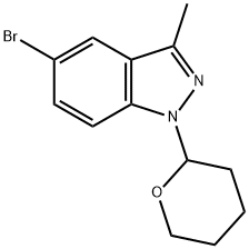 5-溴-3-甲基-1-(四氢-2H-吡喃-2-基)-1H-吲唑 结构式