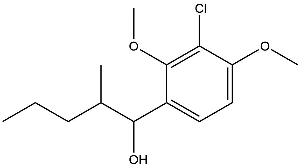 3-Chloro-2,4-dimethoxy-α-(1-methylbutyl)benzenemethanol 结构式
