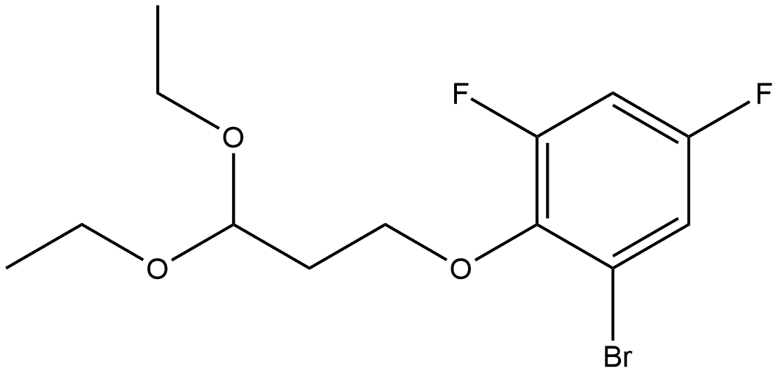 1-Bromo-2-(3,3-diethoxypropoxy)-3,5-difluorobenzene 结构式