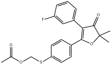 3(2H)-Furanone, 5-[4-[[(acetyloxy)methyl]thio]phenyl]-4-(3-fluorophenyl)-2,2-dimethyl- 结构式