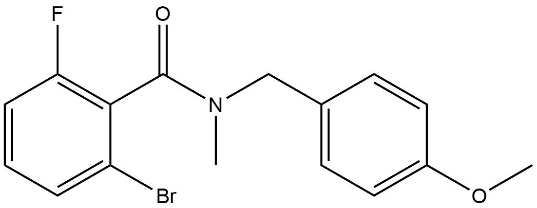 2-Bromo-6-fluoro-N-[(4-methoxyphenyl)methyl]-N-methylbenzamide 结构式