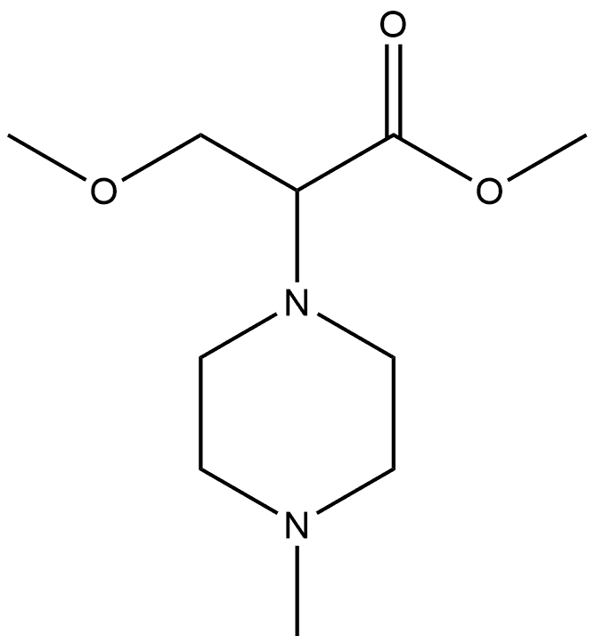 3-甲氧基-2-(4-甲基哌嗪-1-基)丙酸甲酯 结构式