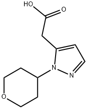 2-[1-(oxan-4-yl)-1H-pyrazol-5-yl]acetic acid 结构式