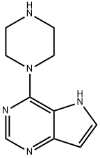 5H-Pyrrolo[3,2-d]pyrimidine, 4-(1-piperazinyl)- 结构式