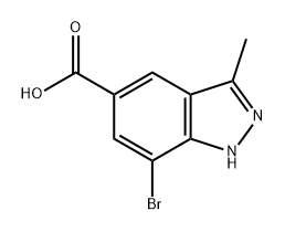 7-溴-3-甲基-1H-吲唑-5-羧酸 结构式