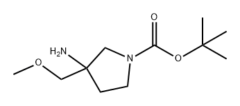 3-氨基-3-(甲氧基甲基)吡咯烷-1-甲酸叔丁酯 结构式