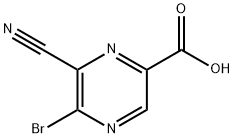 5-溴-6-氰基吡嗪-2-羧酸 结构式