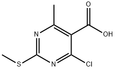 4-氯-6-甲基-2-(甲硫基)嘧啶-5-羧酸 结构式