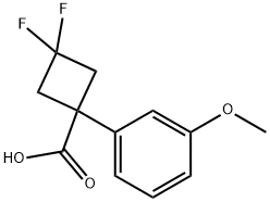 Cyclobutanecarboxylic acid, 3,3-difluoro-1-(3-methoxyphenyl)- 结构式