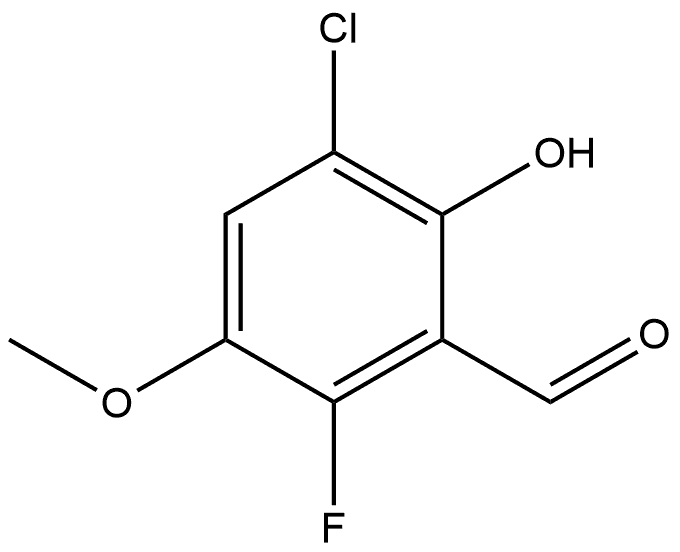 3-chloro-6-fluoro-2-hydroxy-5-methoxybenzaldehyde 结构式