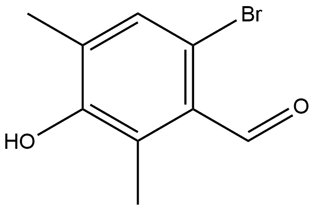 6-Bromo-3-hydroxy-2,4-dimethylbenzaldehyde 结构式