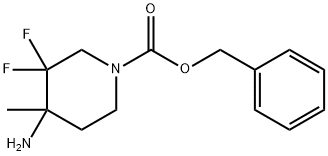 1-Piperidinecarboxylic acid, 4-amino-3,3-difluoro-4-methyl-, phenylmethyl ester 结构式