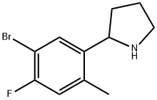 2-(5-bromo-4-fluoro-2-methylphenyl)pyrrolidine 结构式
