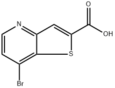 7-溴噻吩并[3,2-B]吡啶-2-羧酸 结构式