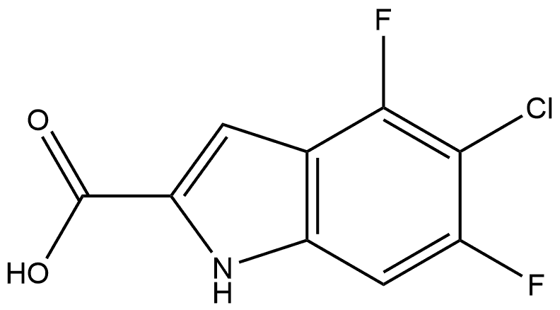 5-氯-4,6-二氟吲哚-2-甲酸 结构式