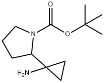 2-(1-氨基环丙基)吡咯烷-1-羧酸叔丁酯 结构式