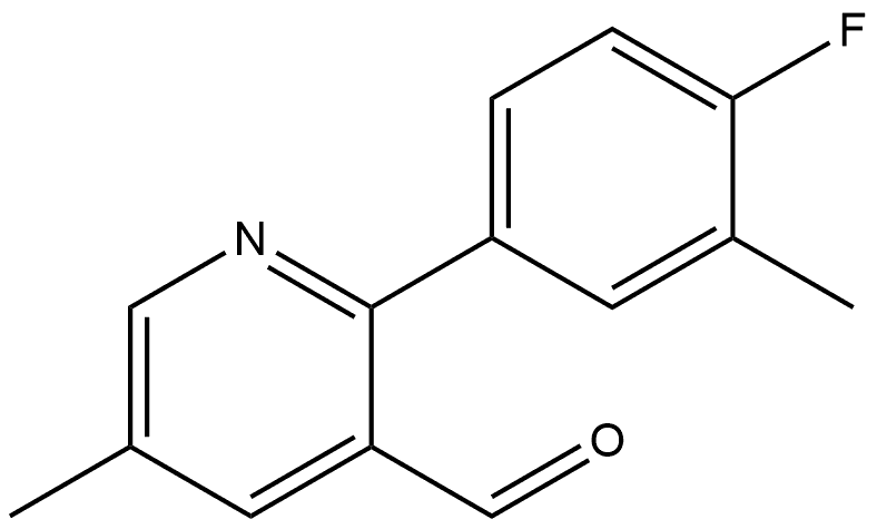 2-(4-Fluoro-3-methylphenyl)-5-methyl-3-pyridinecarboxaldehyde 结构式