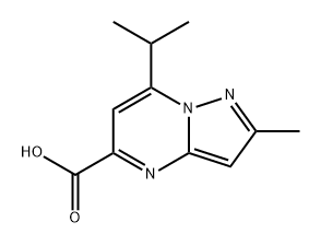 7-异丙基-2-甲基吡唑并[1,5-A]嘧啶-5-羧酸 结构式