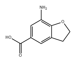 7-氨基-2,3-二氢苯并呋喃-5-羧酸 结构式