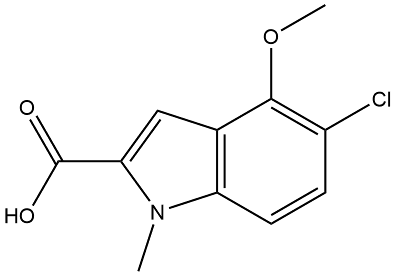 5-氯-4-甲氧基-1-甲基吲哚-2-甲酸 结构式