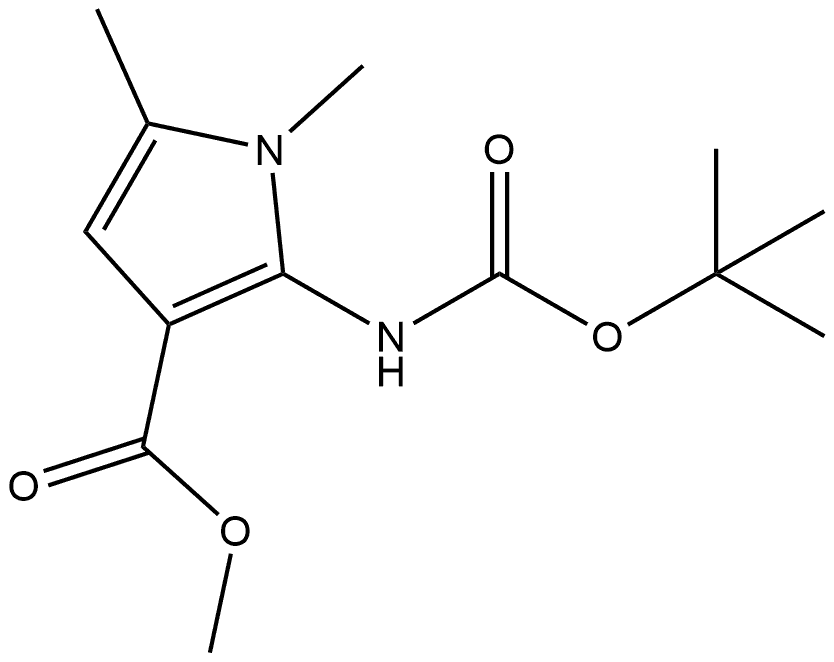 methyl 2-{[(tert-butoxy)carbonyl]amino}-1,5-dimethyl-1H-pyrrole-3-carboxylate 结构式