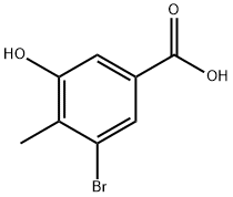 3-溴-5-羟基-4-甲基苯甲酸 结构式