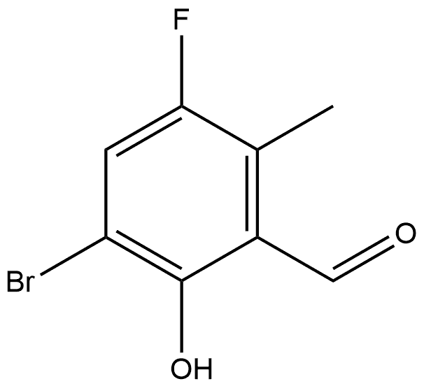 3-Bromo-5-fluoro-2-hydroxy-6-methylbenzaldehyde 结构式