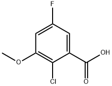 2-氯-5-氟-3-甲氧基苯甲酸 结构式