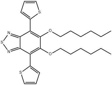 5,6-双(己氧基)-4,7-二(噻吩-2-基)苯并[C][1,2,5]噻二唑 结构式