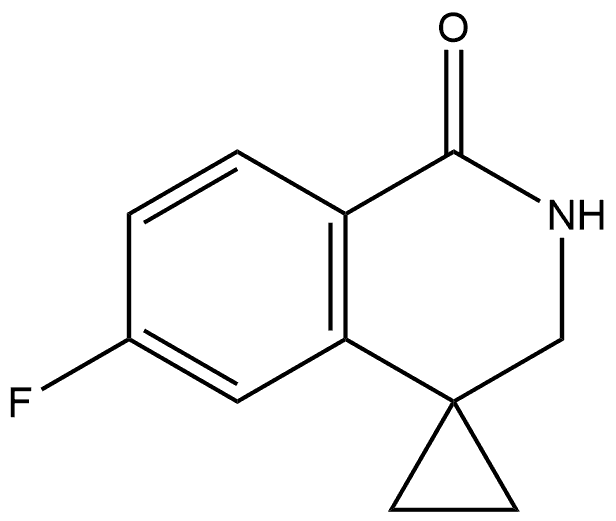 6'-氟-2',3'-二氢-1'H-螺[环丙烷-1,4'-异喹啉]-1'-酮 结构式