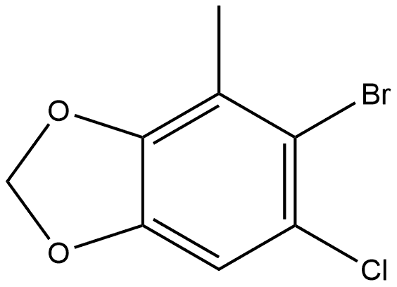 5-Bromo-6-chloro-4-methyl-1,3-benzodioxole 结构式
