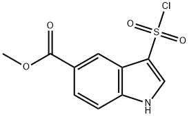 3-(氯磺酰基)-1H-吲哚-5-羧酸甲酯 结构式