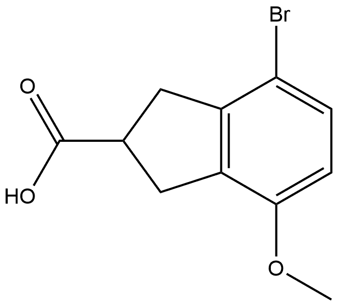 4-bromo-7-methoxy-2,3-dihydro-1H-indene-2-carboxylic acid 结构式