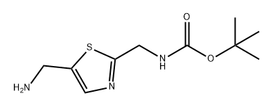 (5-(氨基甲基)噻唑-2-基)甲基氨基甲酸叔丁酯 结构式