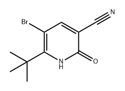 5-溴-6-(1,1-二甲基乙基)-1,2-二氢-2-氧代-3-吡啶腈 结构式