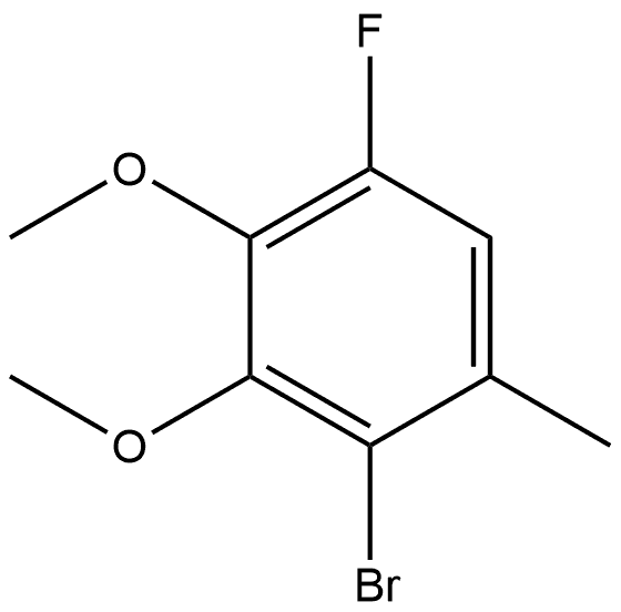 2-Bromo-5-fluoro-3,4-dimethoxy-1-methylbenzene 结构式