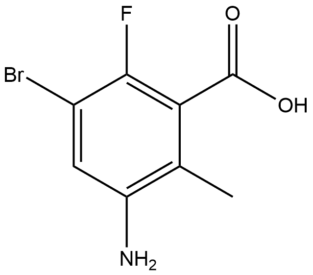 3-氨基-5-溴-6-氟-2-甲基苯甲酸 结构式