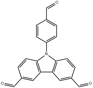 9-(4-甲酰基苯基)-9H-咔唑-3,6-二甲醛 结构式
