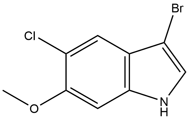 3-溴-5-氯-6-甲氧基吲哚 结构式